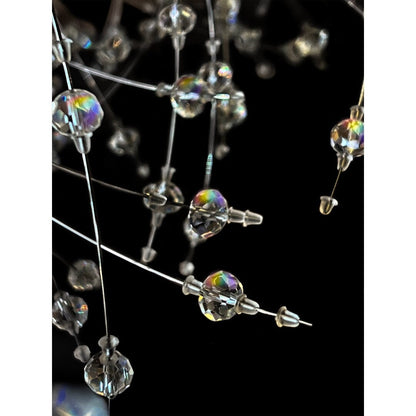 Luminaire à suspension en cristal à motif d'étoile, 47 pouces de large