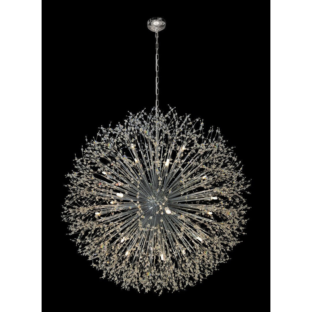 Luminaire à suspension en cristal à motif d'étoile, 47 pouces de large