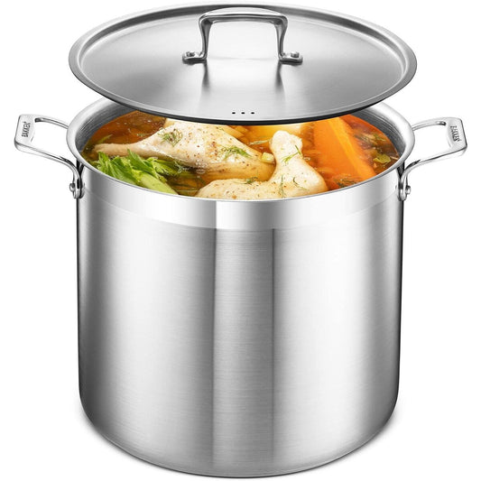 Casserole - Acier inoxydable brossé - Casserole à induction robuste