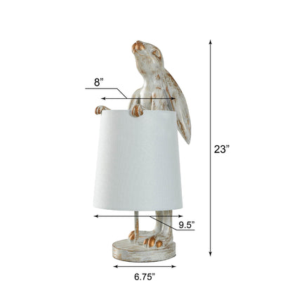 Lampe de bureau StyleCraft Malta, couleur cuivre clair, effet blanchi, forme de lapin