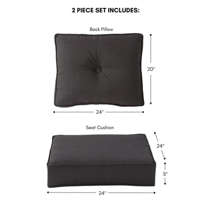 Ensemble de coussins d'extérieur Sunbrella Premium pour assise profonde, 2 pièces