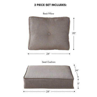 Ensemble de coussins d'extérieur Sunbrella Premium pour assise profonde, 2 pièces