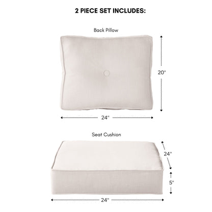 Ensemble de coussins d'extérieur Sunbrella Premium pour assise profonde, 2 pièces
