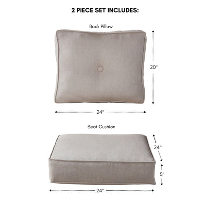 Ensemble de coussins d'extérieur Sunbrella Premium pour assise profonde, 2 pièces