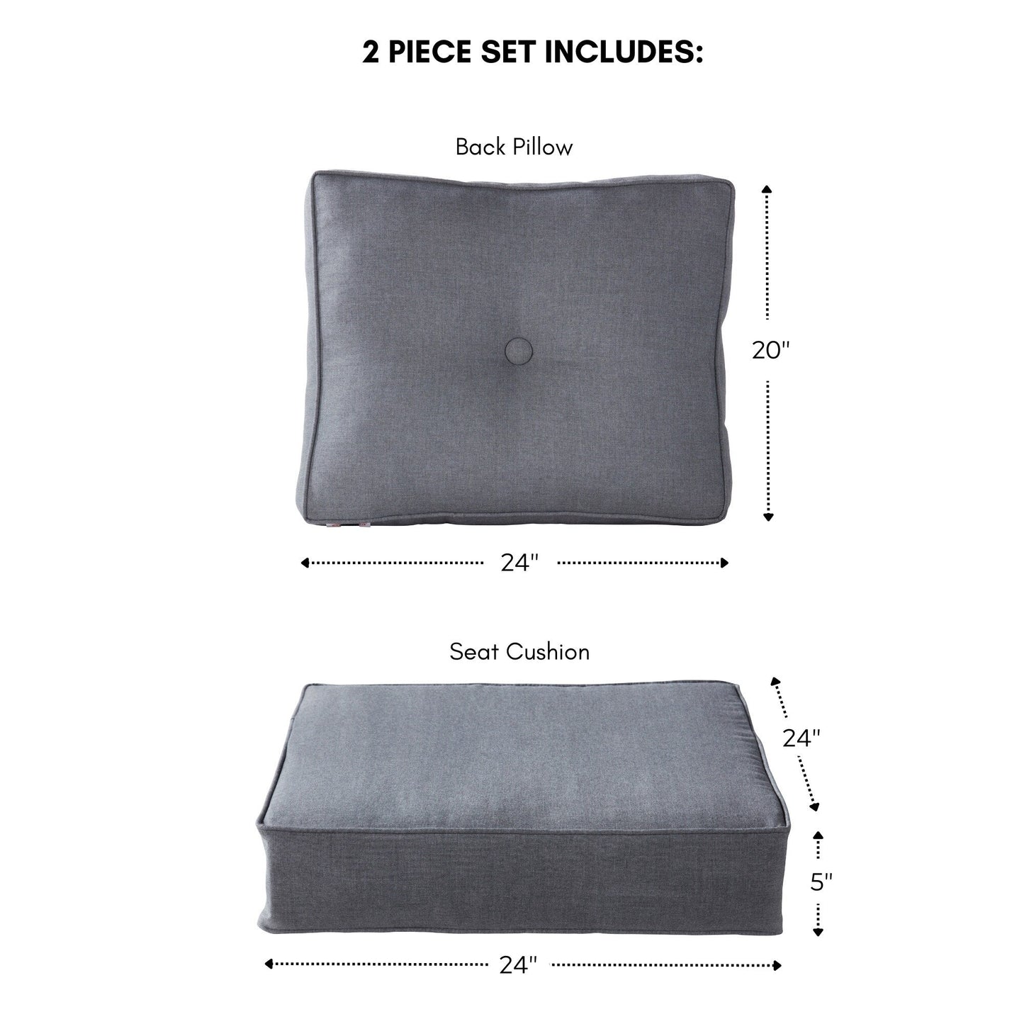 Ensemble de coussins d'extérieur Sunbrella Premium pour assise profonde, 2 pièces