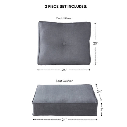 Ensemble de coussins d'extérieur Sunbrella Premium pour assise profonde, 2 pièces