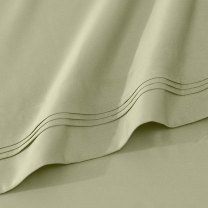 Jeu de draps uni en coton égyptien supérieur, 1000 fils, avec poche profonde.