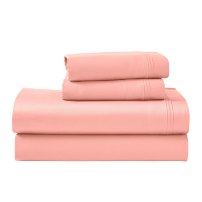 Jeu de draps uni en coton égyptien supérieur, 1000 fils, avec poche profonde.