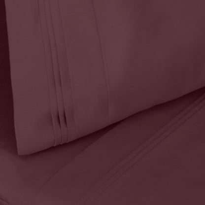 Jeu de draps uni en coton égyptien supérieur, 1000 fils, avec poche profonde.
