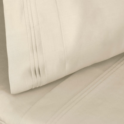 Jeu de draps uni en coton égyptien supérieur, 1000 fils, avec poche profonde.