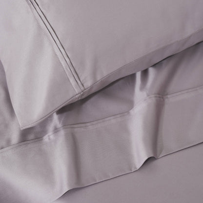 Jeu de draps uni en coton égyptien supérieur, 1200 fils, respectueux de l'environnement.