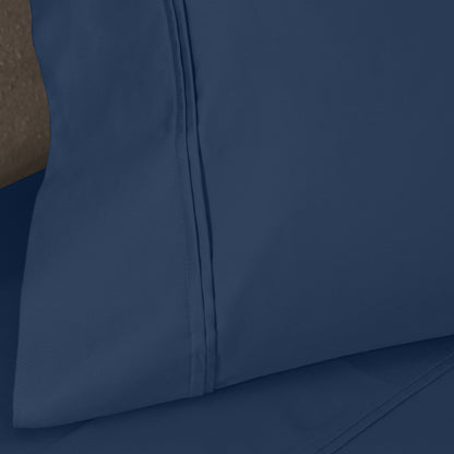 Jeu de draps uni en coton égyptien supérieur, 1200 fils, respectueux de l'environnement.