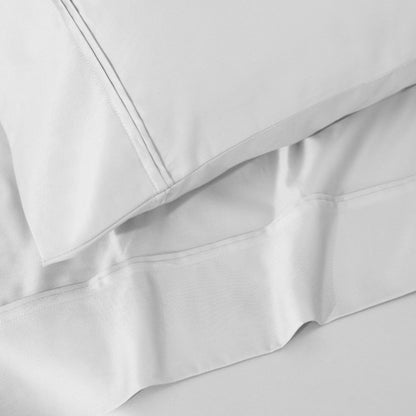 Jeu de draps uni en coton égyptien supérieur, 1200 fils, respectueux de l'environnement.