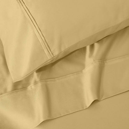 Jeu de draps uni en coton égyptien supérieur, 1200 fils, respectueux de l'environnement.
