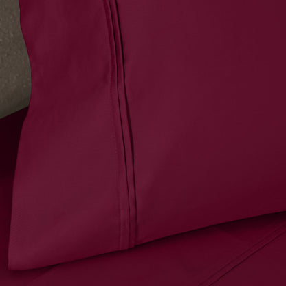 Jeu de draps uni en coton égyptien supérieur, 1200 fils, respectueux de l'environnement.