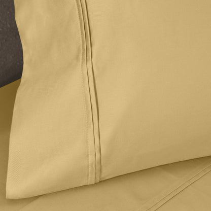 Jeu de draps uni en coton égyptien supérieur, 1200 fils, respectueux de l'environnement.
