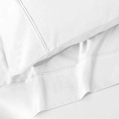 Jeu de draps uni en coton égyptien supérieur, 1200 fils, respectueux de l'environnement.