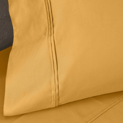Jeu de draps uni en coton égyptien supérieur, 1200 fils, respectueux de l'environnement.