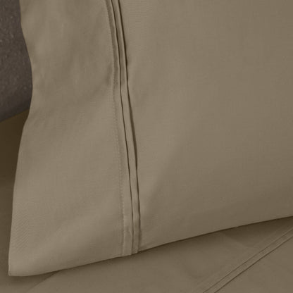 Jeu de draps uni en coton égyptien supérieur, 1200 fils, respectueux de l'environnement.