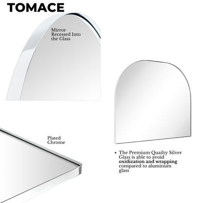 TEHOME Dezerae Grand miroir à arche pour cheminée, 102 cm L x 81 cm H