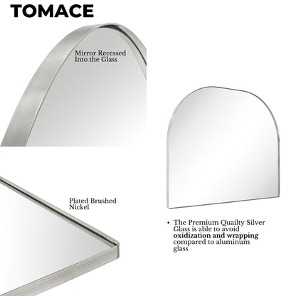 TEHOME Dezerae Grand miroir à arche pour cheminée, 102 cm L x 81 cm H