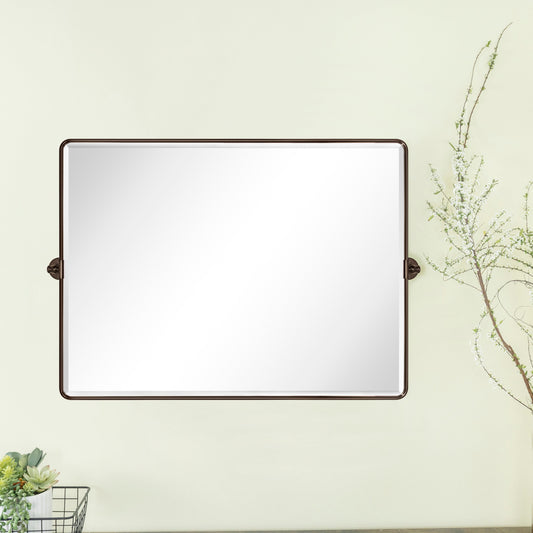 TEHOME Lutalo miroir de salle de bain/coiffeuse horizontal à bords biseautés