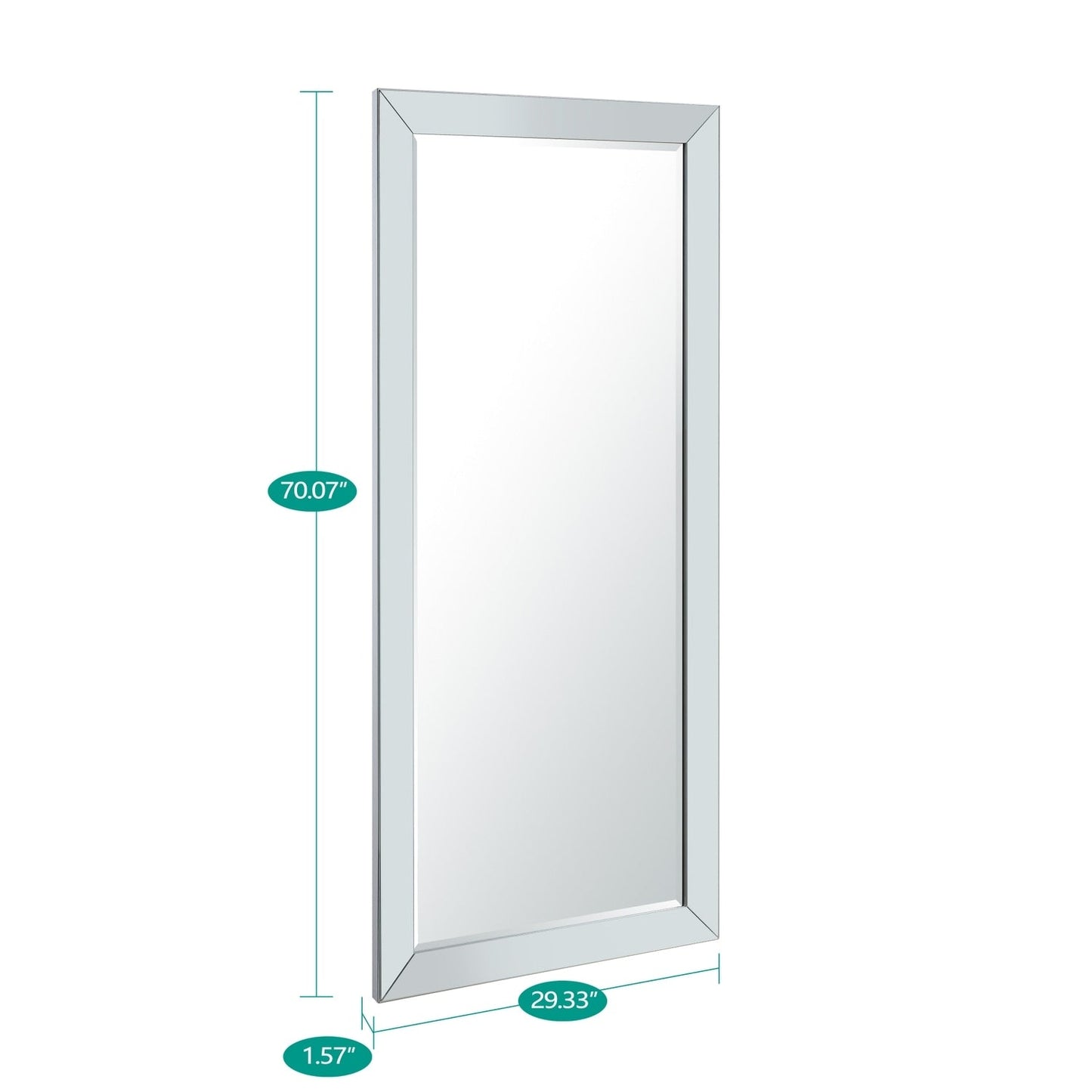 Grand miroir à perles pleine longueur - Miroir grand format pour corps entier, à poser ou à accrocher au mur