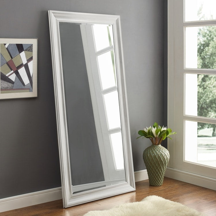 Grand miroir à perles pleine longueur - Miroir grand format pour corps entier, à poser ou à accrocher au mur