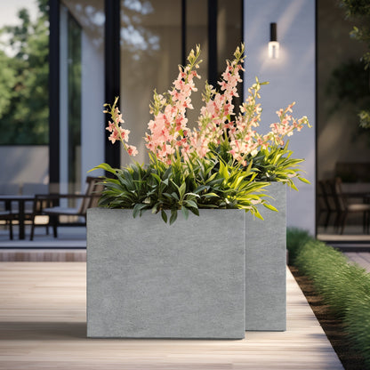 Grandes jardineries rectangulaires en béton / Grandes jardineries pour fleurs, pour intérieur et extérieur