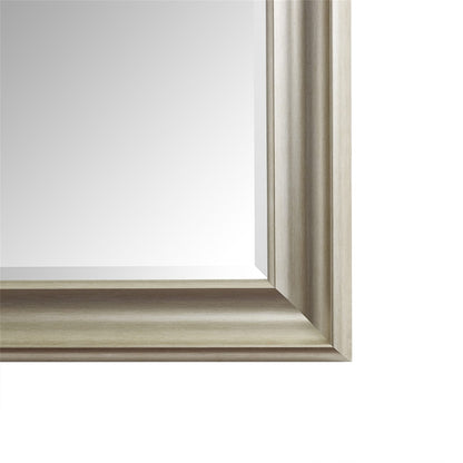 Grand miroir, miroir pleine taille, miroir rectangulaire surdimensionné, cadre en faux bois lisse, miroir mural suspendu.