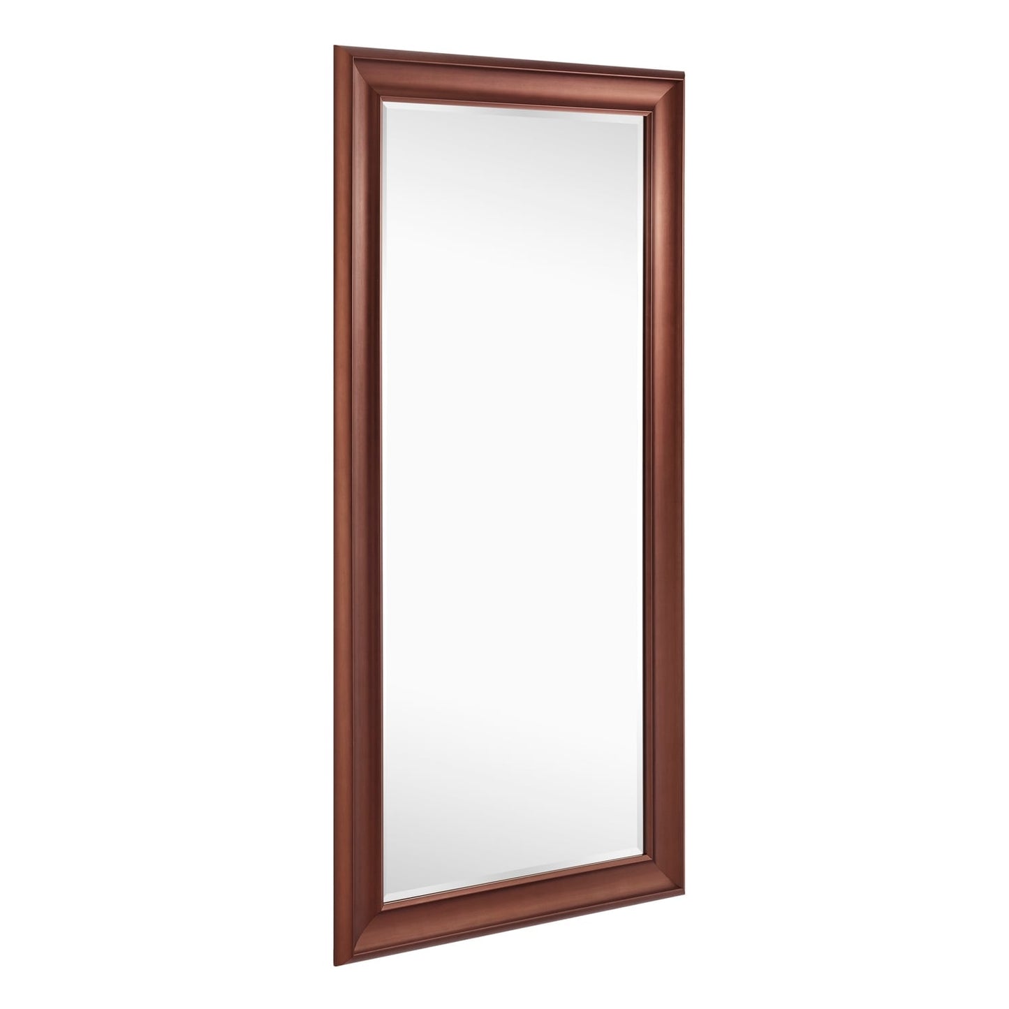 Grand miroir, miroir pleine taille, miroir rectangulaire surdimensionné, cadre en faux bois lisse, miroir mural suspendu.