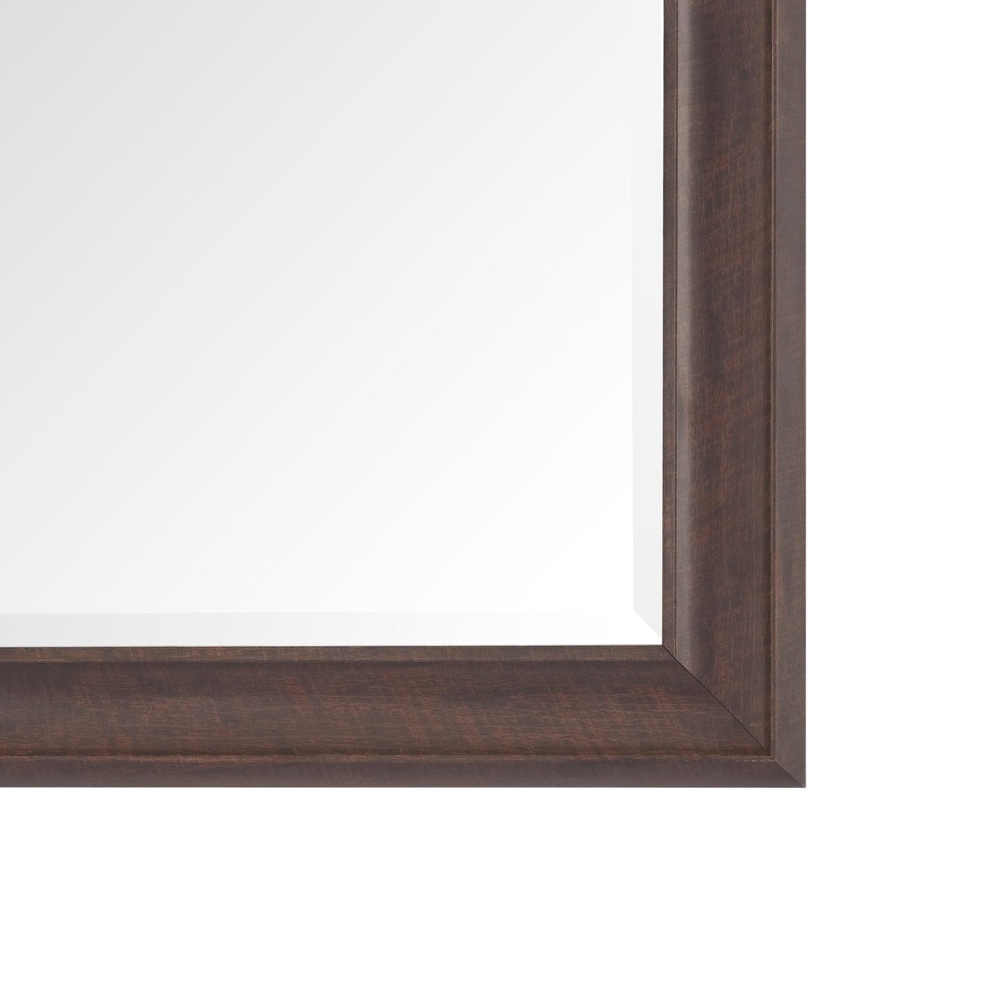 Grand miroir, miroir pleine taille, miroir rectangulaire surdimensionné, cadre en faux bois lisse, miroir mural suspendu.