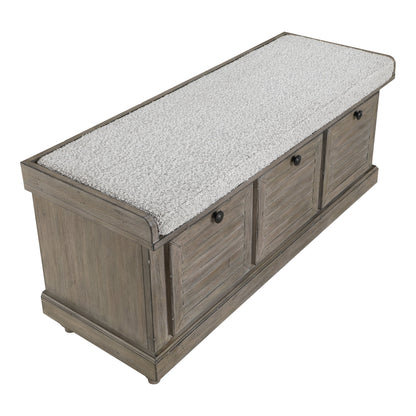 Le banc de rangement Arbakka gris de The Gray Barn