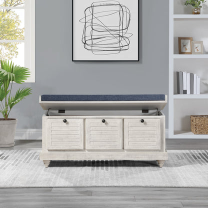 Le banc de rangement Arbakka gris de The Gray Barn