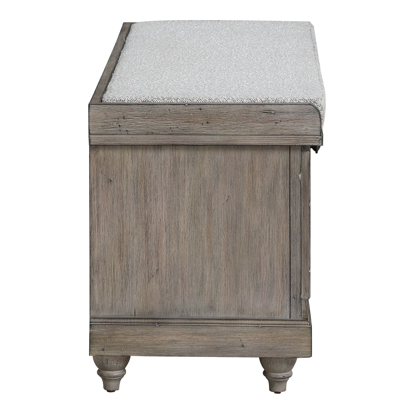 Le banc de rangement Arbakka gris de The Gray Barn
