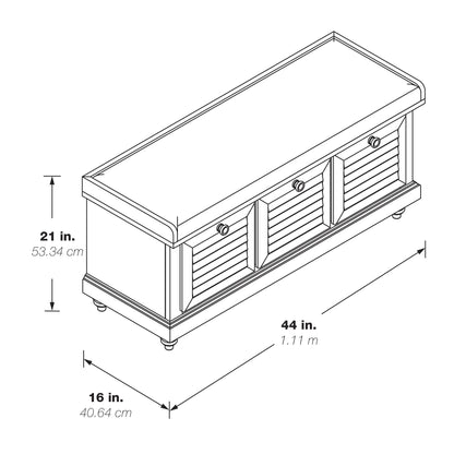 Le banc de rangement Arbakka gris de The Gray Barn