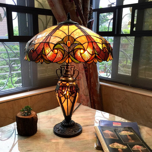 Lampe de table Tiffany Style Victoria 2+1 lumières