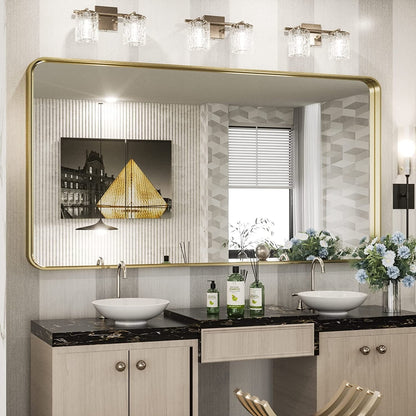 TokeShimi Miroir mural de salle de bain avec cadre métallique moderne