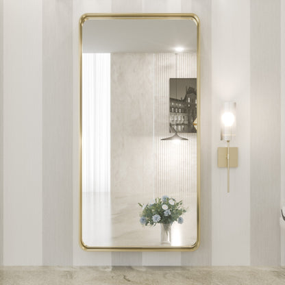 TokeShimi Miroir mural de salle de bain avec cadre métallique moderne