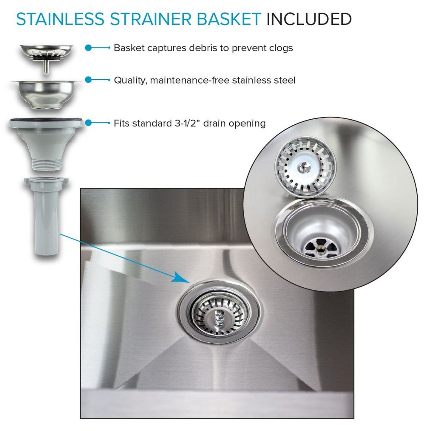 Transolid EWS-2422S Lavabo et support de lavage en acier inoxydable pour buanderie - 61 cm L x 56 cm P x 89 cm H - 61 cm x 56 cm
