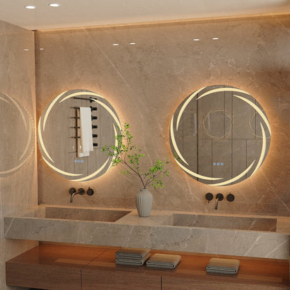 Grand miroir de salle de bain à éclairage LED unique, rétroéclairé, sans scintillement