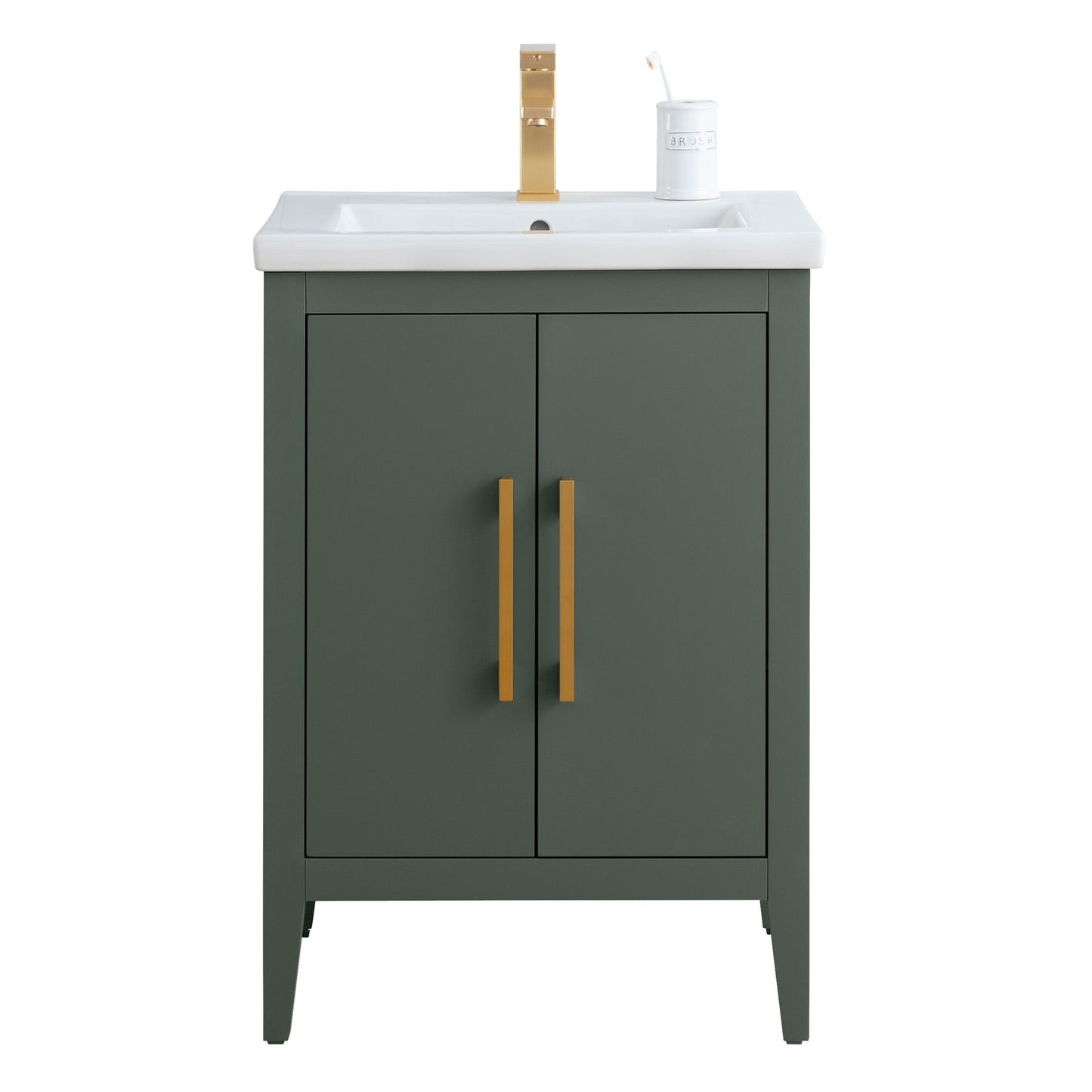Meuble-lavabo de salle de bain Vanity Art à lavabo simple, 20, 24 ou 30 pouces, avec dessus en céramique.