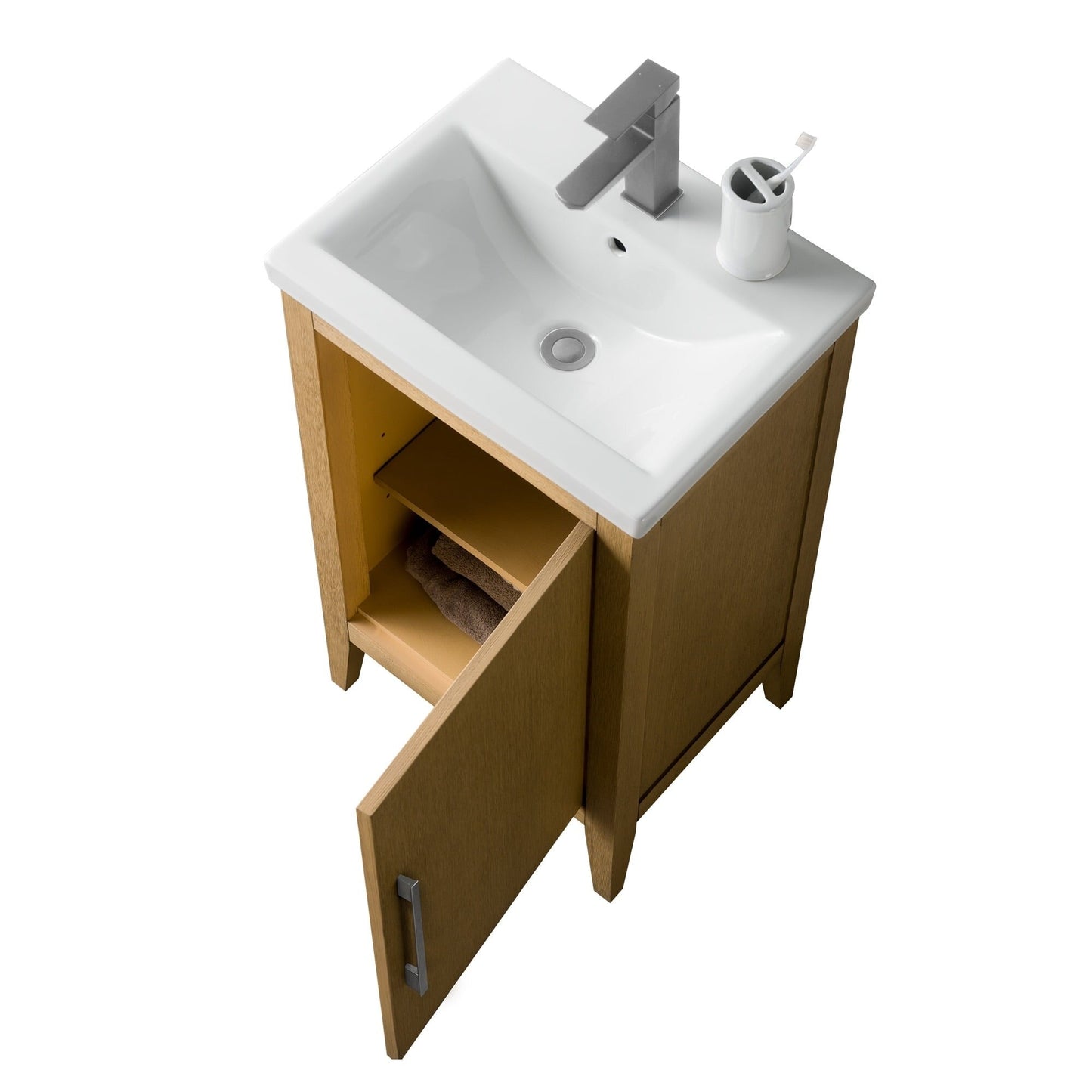 Meuble-lavabo de salle de bain Vanity Art à lavabo simple, 20, 24 ou 30 pouces, avec dessus en céramique.