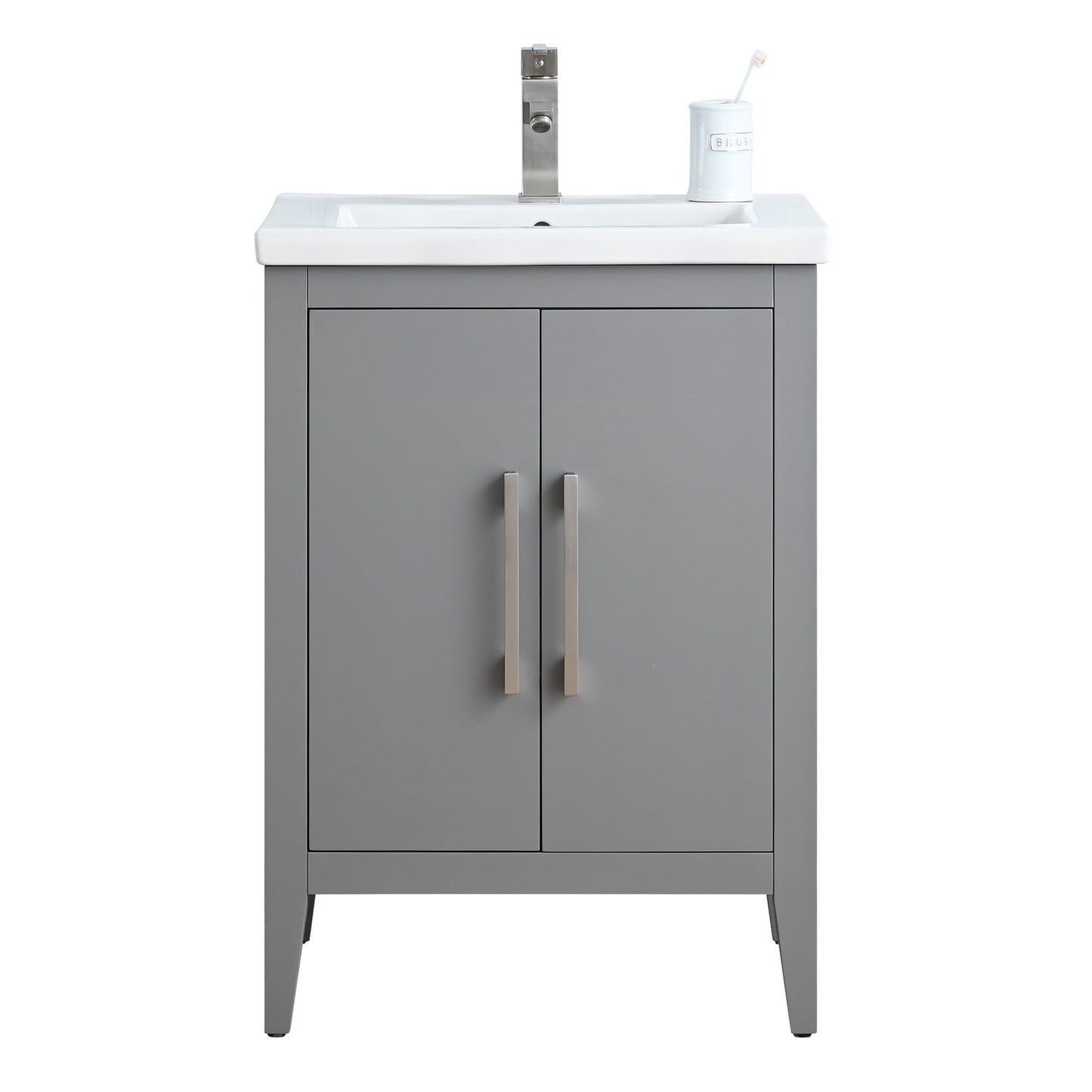 Meuble-lavabo de salle de bain Vanity Art à lavabo simple, 20, 24 ou 30 pouces, avec dessus en céramique.