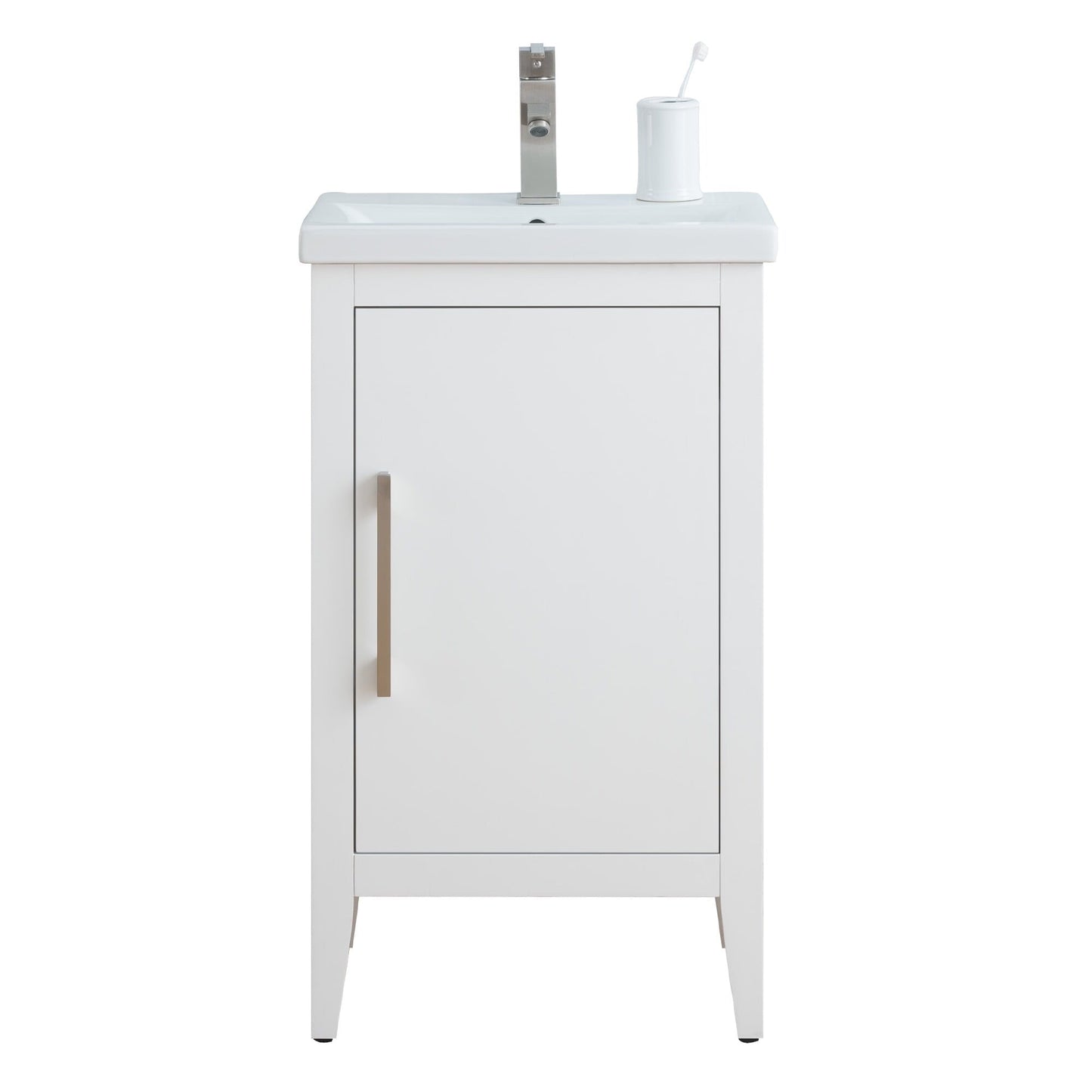 Meuble-lavabo de salle de bain Vanity Art à lavabo simple, 20, 24 ou 30 pouces, avec dessus en céramique.