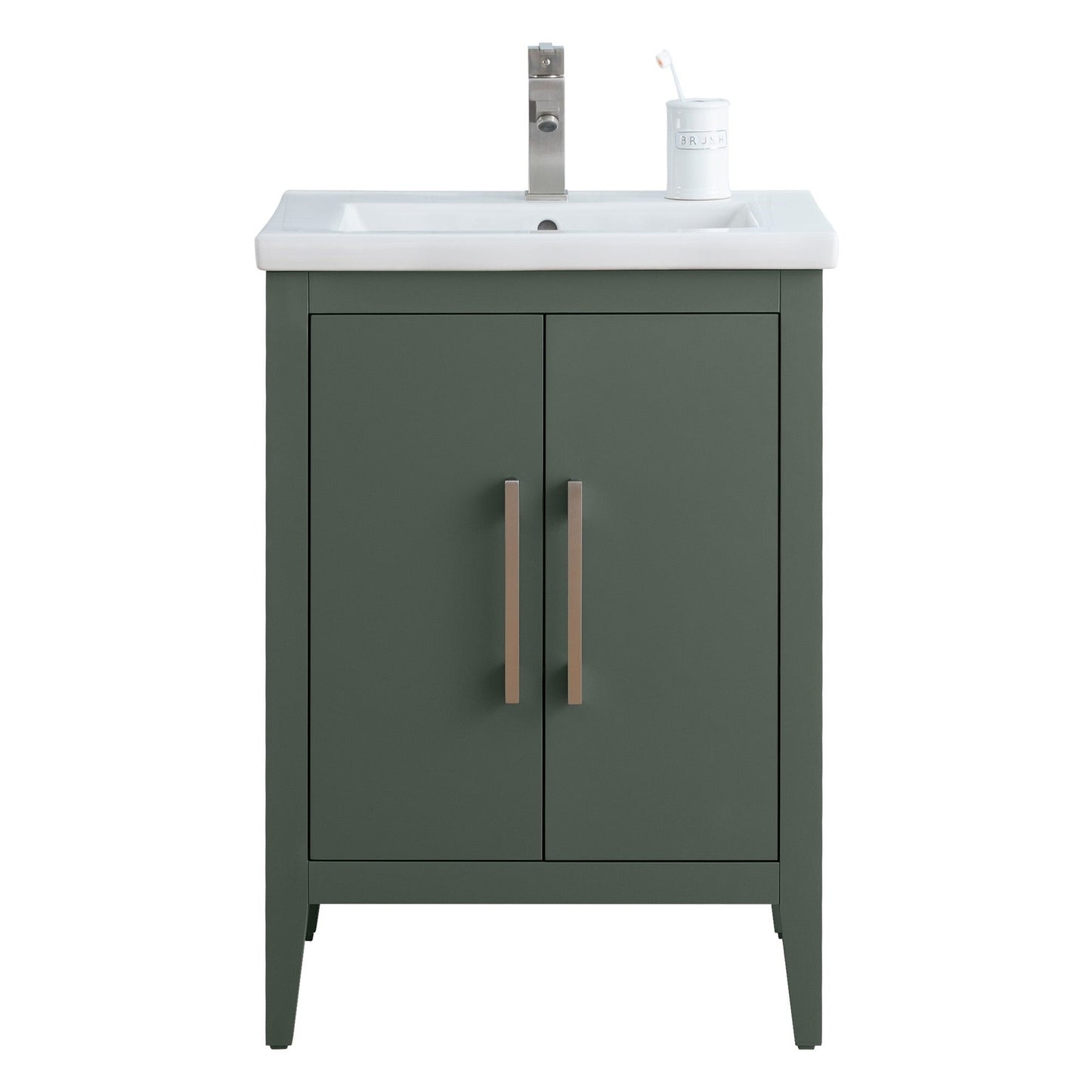 Meuble-lavabo de salle de bain Vanity Art à lavabo simple, 20, 24 ou 30 pouces, avec dessus en céramique.