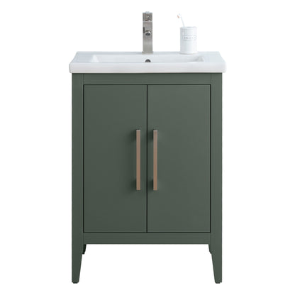 Meuble-lavabo de salle de bain Vanity Art à lavabo simple, 20, 24 ou 30 pouces, avec dessus en céramique.