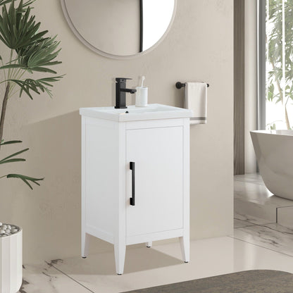 Meuble-lavabo de salle de bain Vanity Art à lavabo simple, 20, 24 ou 30 pouces, avec dessus en céramique.