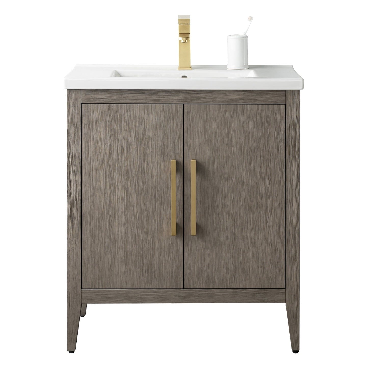 Meuble-lavabo de salle de bain Vanity Art à lavabo simple, 20, 24 ou 30 pouces, avec dessus en céramique.