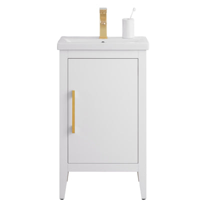 Meuble-lavabo de salle de bain Vanity Art à lavabo simple, 20, 24 ou 30 pouces, avec dessus en céramique.